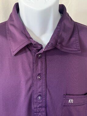 ⛳ Travis Mathew Men’s XL Purple Performance Short Sleeve Golf Polo Shirt EUC ⛳